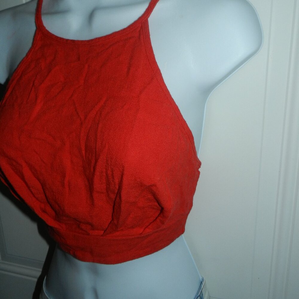 Altar'd State Vibrant solid red strappy crop tank top Small NWT🆕📦⌚🏃🏻💨⚡🚚 - Picture 5 of 15